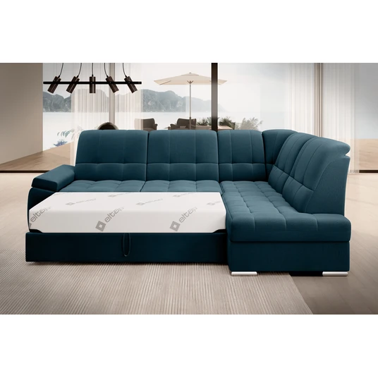 Kampinė sofa Sado su patalynės dėže, audinys Nube 40
