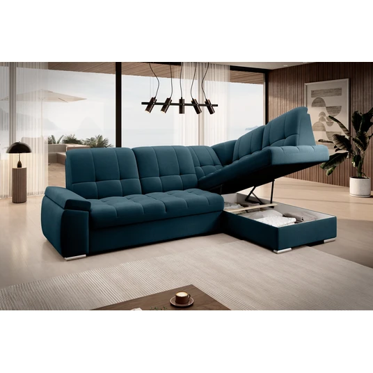 Kampinė sofa Sado su patalynės dėže, audinys Nube 40