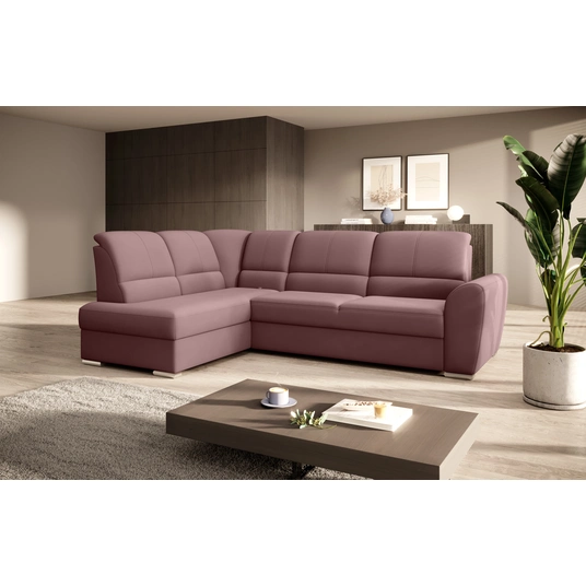 Kampinė sofa Siber su patalynės dėže, audinys Velvetmat 24