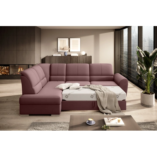 Kampinė sofa Siber su patalynės dėže, audinys Velvetmat 24