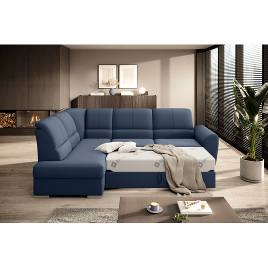 Kampinė sofa Siber su patalynės dėže, audinys Gojo 40