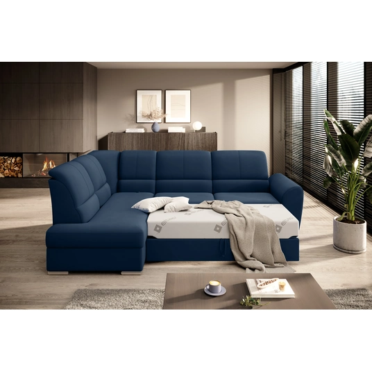 Kampinė sofa Siber su patalynės dėže, audinys Loco 40