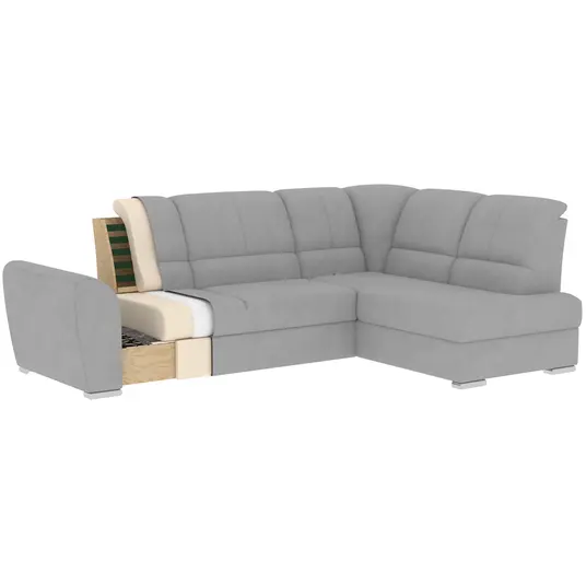 Kampinė sofa Siber su patalynės dėže, audinys Flores 22