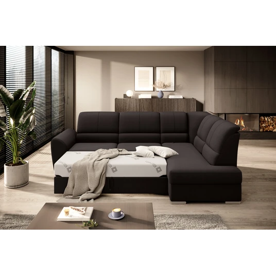 Kampinė sofa Siber su patalynės dėže, audinys Flores 22