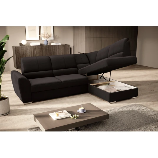 Kampinė sofa Siber su patalynės dėže, audinys Flores 22