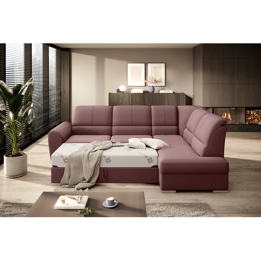 Kampinė sofa Siber su patalynės dėže, audinys Velvetmat 24