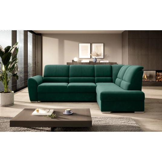 Kampinė sofa Siber su patalynės dėže, audinys Lukso 35