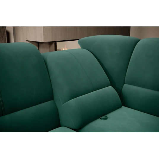 Kampinė sofa Siber su patalynės dėže, audinys Lukso 35