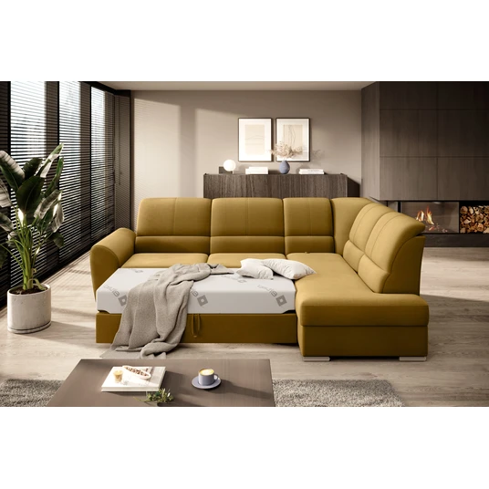 Kampinė sofa Siber su patalynės dėže, audinys Nube 45