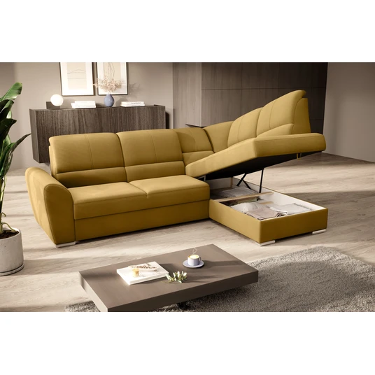 Kampinė sofa Siber su patalynės dėže, audinys Nube 45