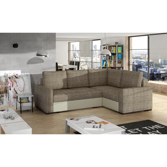 Kampinė sofa Corona su patalynės dėže, audinys Berlin 03, Soft 33