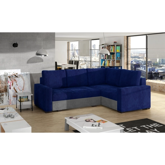 Kampinė sofa Corona su patalynės dėže, audinys Kronos 09, Paros 05