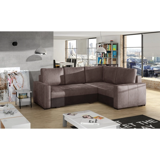 Kampinė sofa Corona su patalynės dėže, audinys Monolith 09, Monolith 29