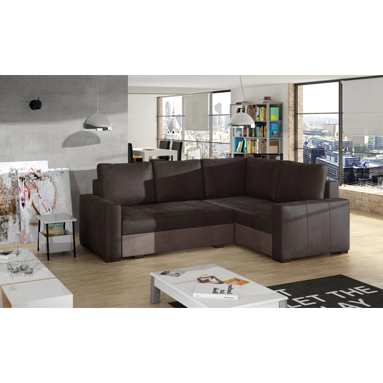 Kampinė sofa Corona su patalynės dėže, audinys Monolith 29, Monolith 09
