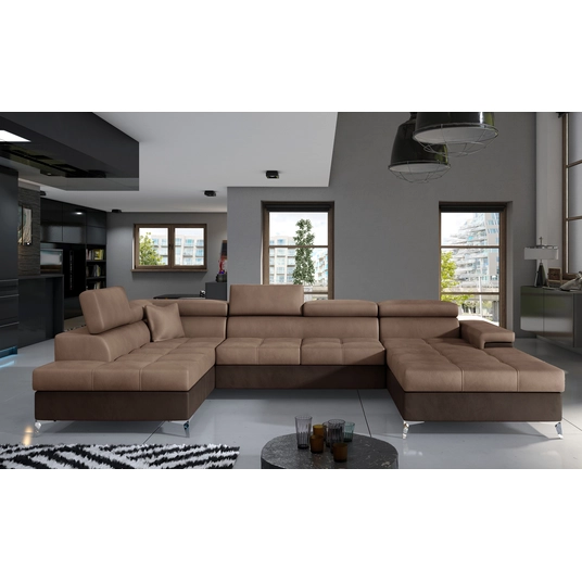 Kampinė sofa Eduardo su patalynės dėže, audinys Monolith 09, Monolith 29
