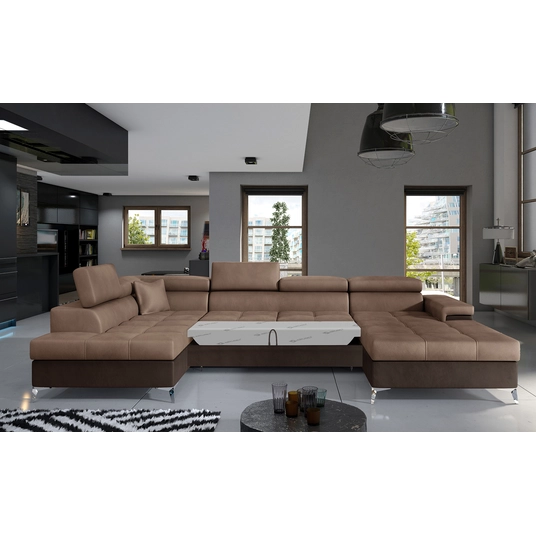 Kampinė sofa Eduardo su patalynės dėže, audinys Monolith 09, Monolith 29