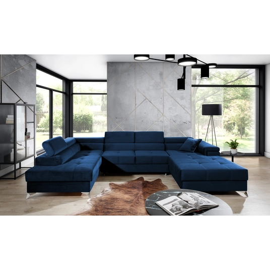 Kampinė sofa Eduardo su patalynės dėže, audinys Kronos 09