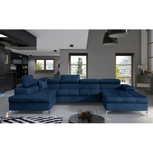 Kampinė sofa Eduardo su patalynės dėže, audinys Monolith 77