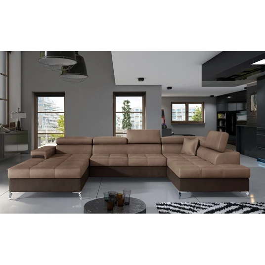 Kampinė sofa Eduardo su patalynės dėže, audinys Monolith 09, Monolith 29