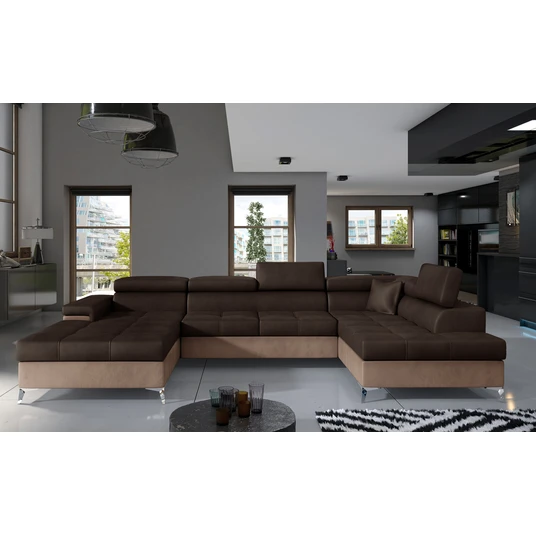 Kampinė sofa Eduardo su patalynės dėže, audinys Monolith 29, Monolith 09