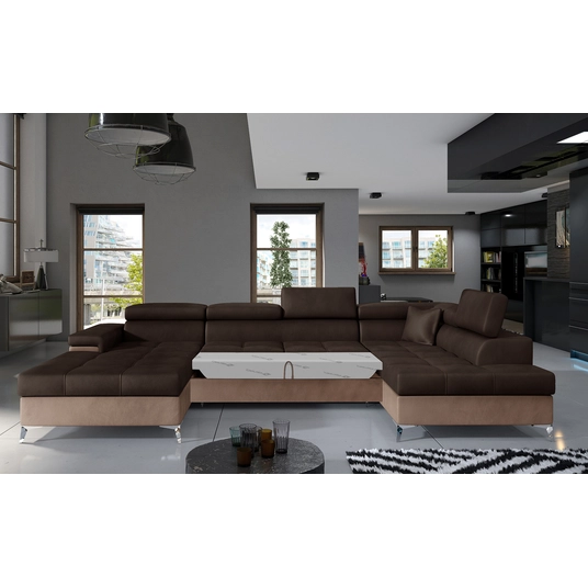Kampinė sofa Eduardo su patalynės dėže, audinys Monolith 29, Monolith 09