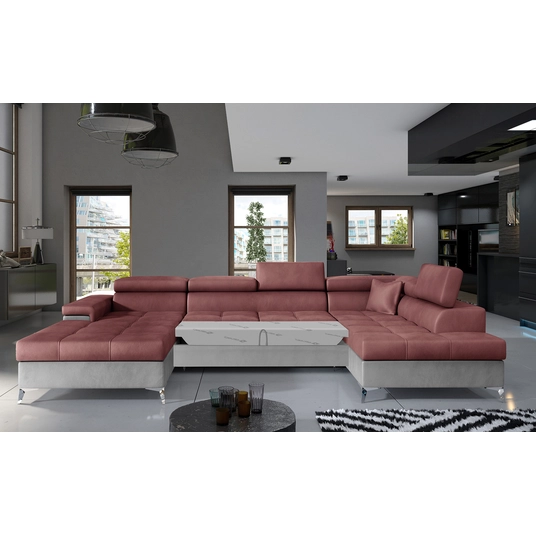 Kampinė sofa Eduardo su patalynės dėže, audinys Monolith 63, Monolith 84