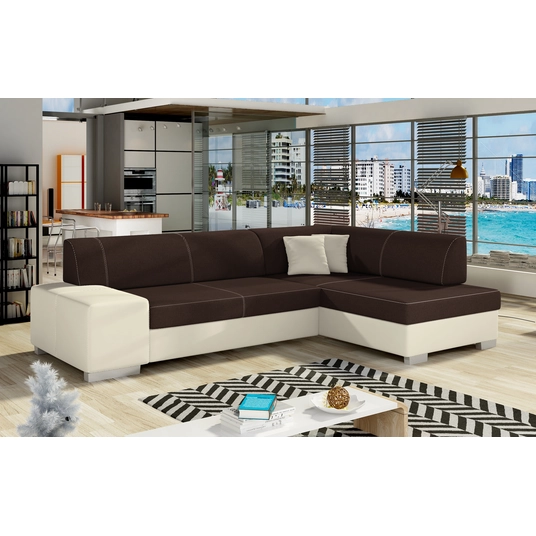 Kampinė sofa Fabio su patalynės dėže, audinys Sawana 26, Soft 33