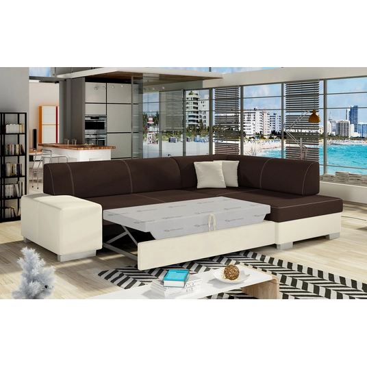 Kampinė sofa Fabio su patalynės dėže, audinys Sawana 26, Soft 33