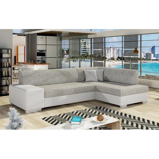 Kampinė sofa Fabio su patalynės dėže, audinys Berlin 01, Soft 17