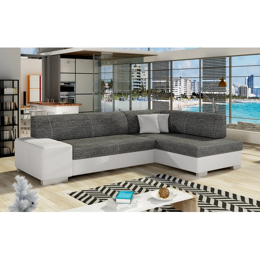 Kampinė sofa Fabio su patalynės dėže, audinys Berlin 02, Soft 17