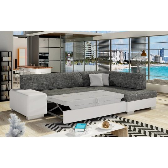 Kampinė sofa Fabio su patalynės dėže, audinys Berlin 02, Soft 17