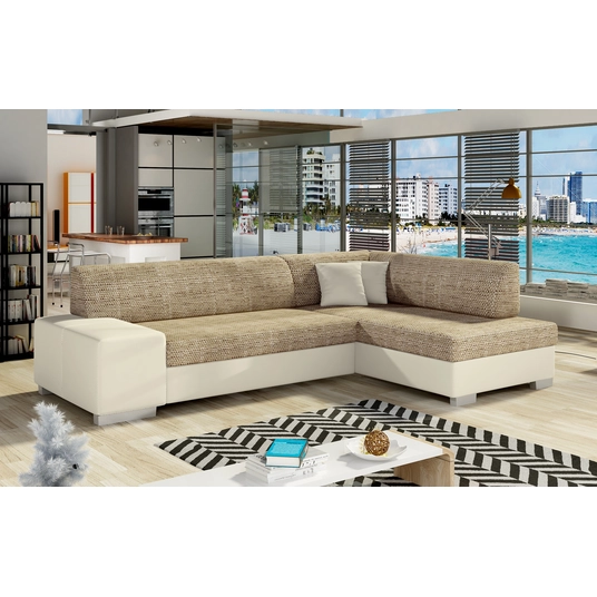 Kampinė sofa Fabio su patalynės dėže, audinys Berlin 03, Soft 33