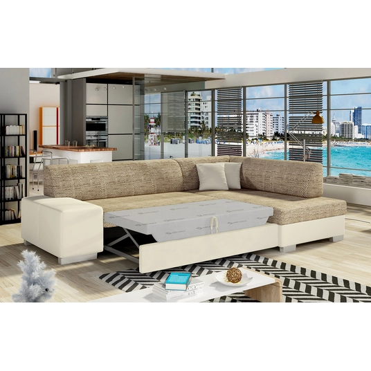 Kampinė sofa Fabio su patalynės dėže, audinys Berlin 03, Soft 33