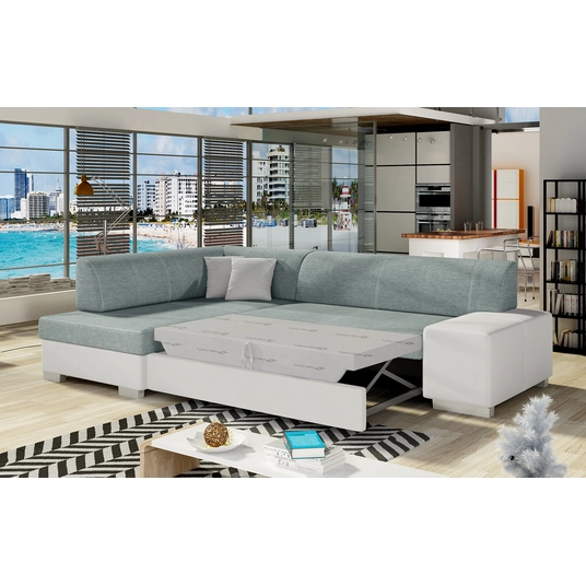 Kampinė sofa Fabio su patalynės dėže, audinys Cover 70, Soft 17