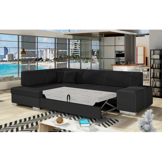 Kampinė sofa Fabio su patalynės dėže, audinys Sawana 14, Soft 17