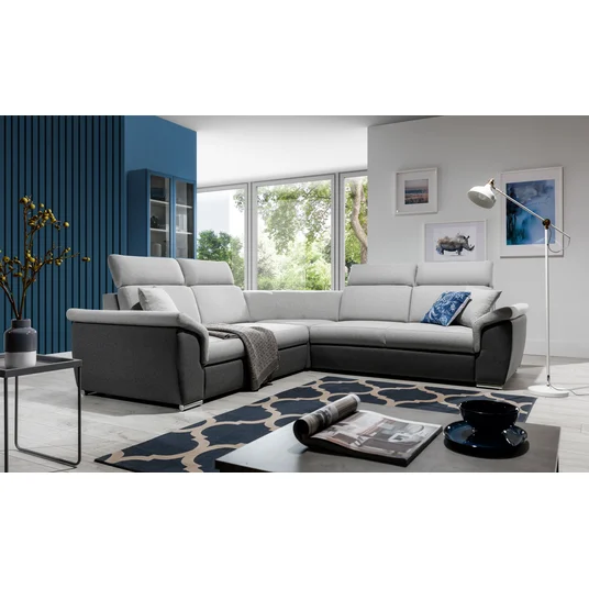 Kampinė sofa Federico su patalynės dėže, audinys Sawana 21, Sawana 05