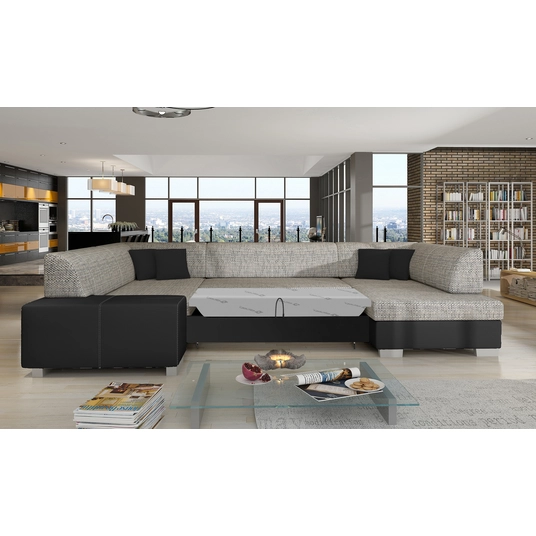 Kampinė sofa Havana su patalynės dėže, audinys Berlin 01, Soft 11