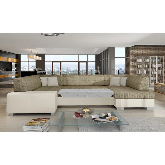Kampinė sofa Havana su patalynės dėže, audinys Berlin 03, Soft 33