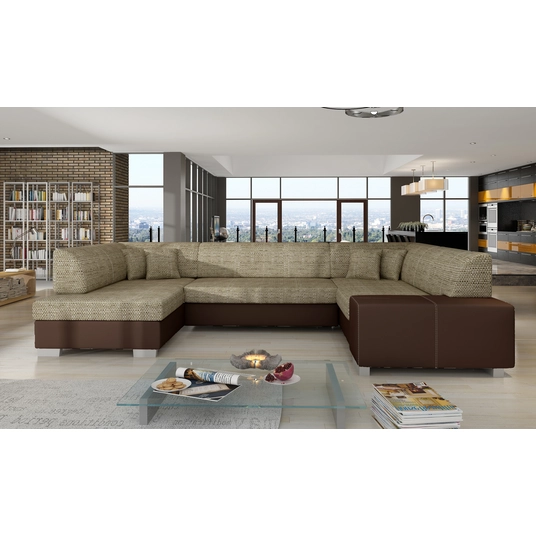 Kampinė sofa Havana su patalynės dėže, audinys Berlin 03, Soft 66