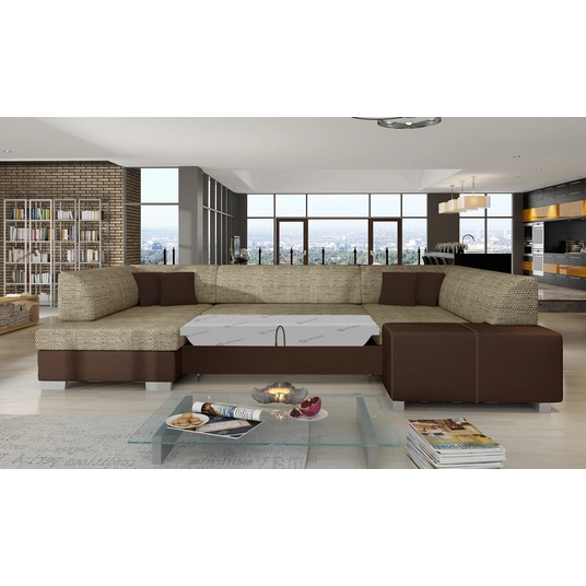 Kampinė sofa Havana su patalynės dėže, audinys Berlin 03, Soft 66
