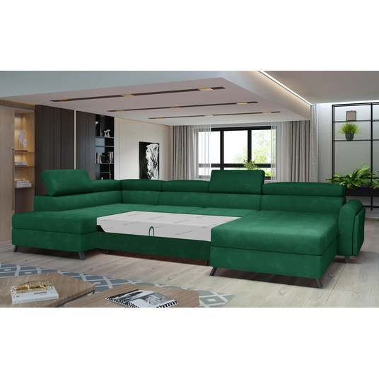 Kampinė sofa Josette su patalynės dėže, audinys Kronos 19