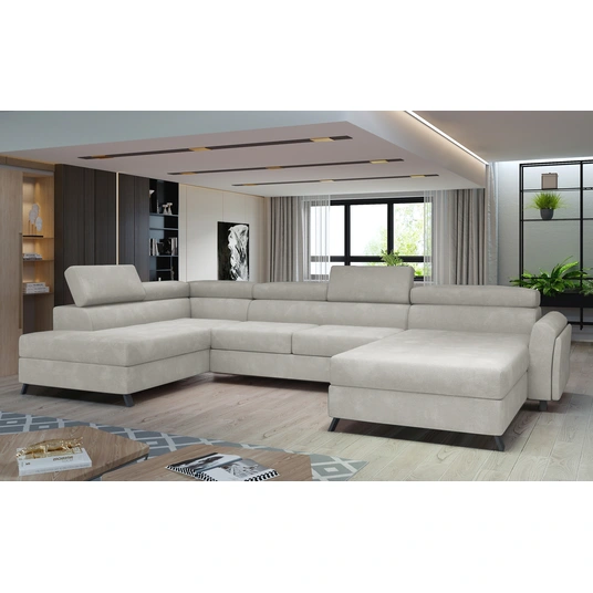 Kampinė sofa Josette su patalynės dėže, audinys Paros 02
