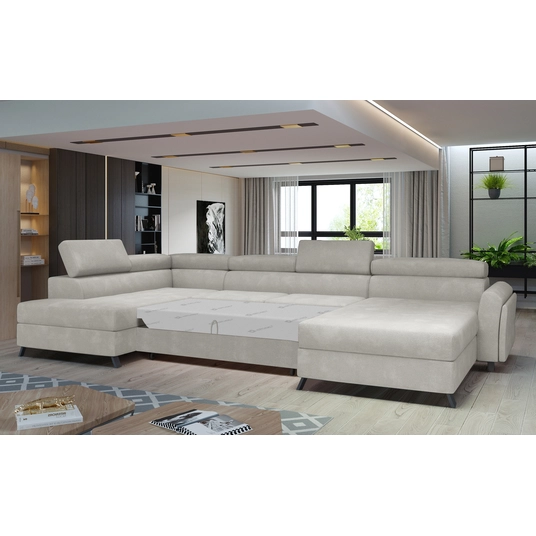 Kampinė sofa Josette su patalynės dėže, audinys Paros 02