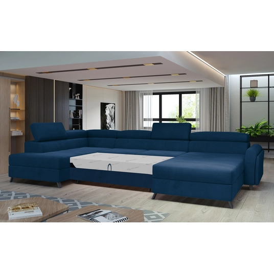 Kampinė sofa Josette su patalynės dėže, audinys Monolith 77