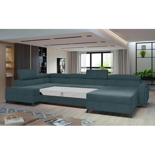 Kampinė sofa Josette su patalynės dėže, audinys Grande 75