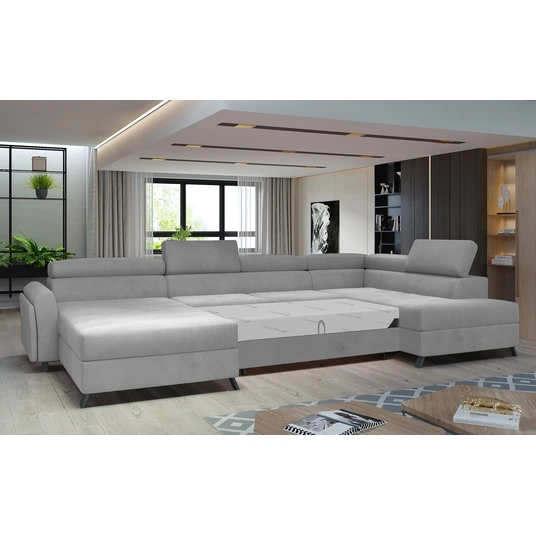 Kampinė sofa Josette su patalynės dėže, audinys Monolith 84