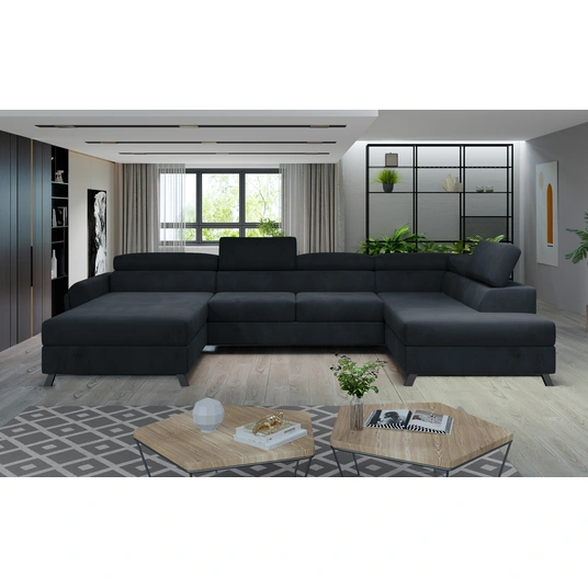 Kampinė sofa Josette su patalynės dėže, audinys Monolith 97