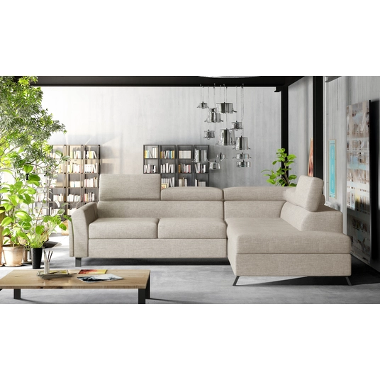 Kampinė sofa Kairos su patalynės dėže, audinys Cover 02