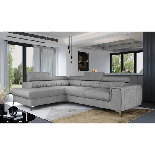 Kampinė sofa Laurence su patalynės dėže, audinys Sawana 21