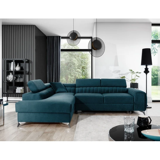 Kampinė sofa Laurence su patalynės dėže, audinys Solar 77